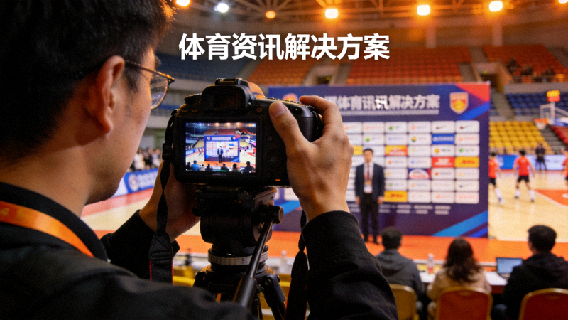 体育新闻发布现场记者拍摄比赛画面，体育资讯解决方案配图